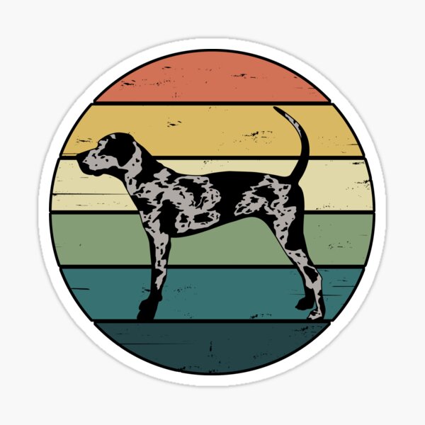 Retro Rainbow Catahoula Leopard Dog Sticker