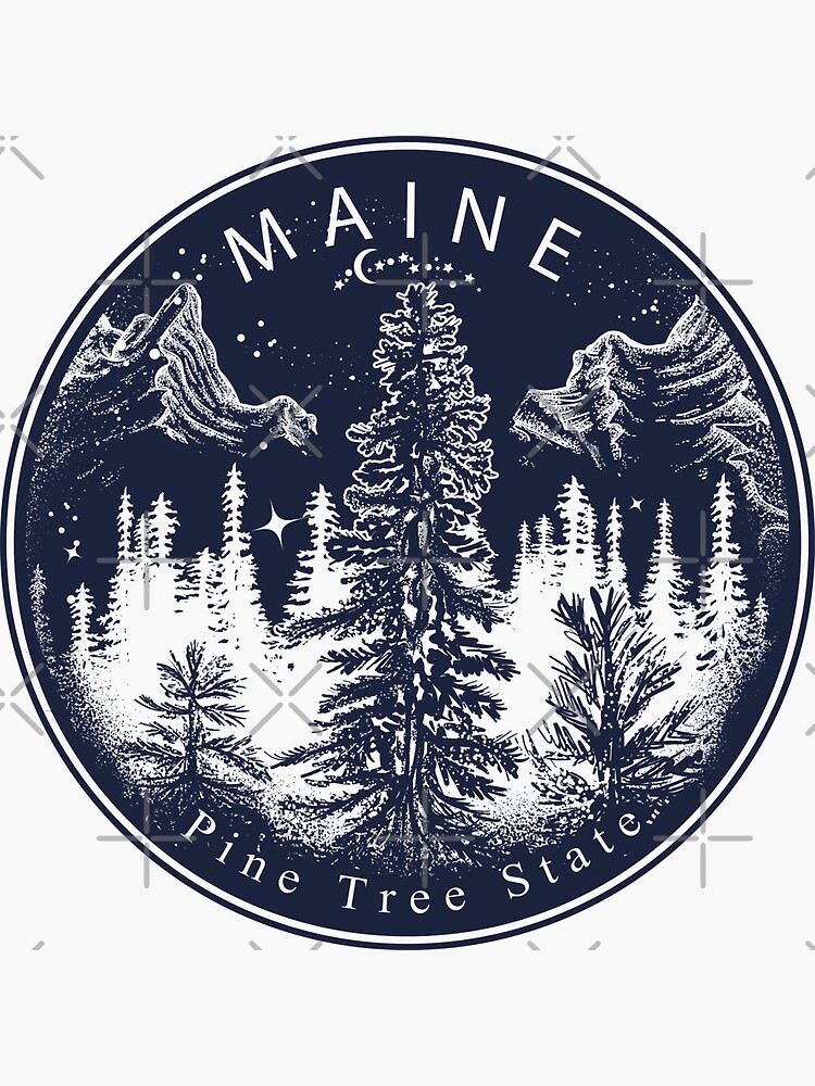 "Maine. Pine Tree state" Sticker for Sale by intueri Redbubble