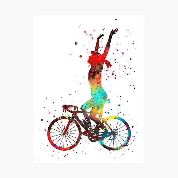 Road cycling, woman's road cycling, woman cyclist Photographic Print