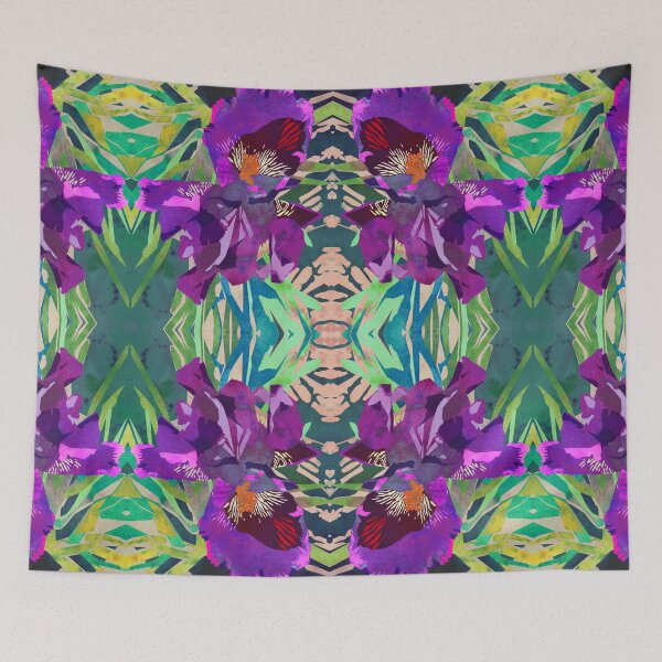 Artikelvorschau, Aquarell Iris Flower mit Schatten - Bright Purple & Pink entworfen und verkauft von AndreaHelmArt.