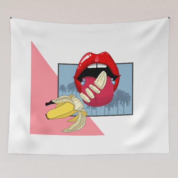 Item preview, Yellow banana and red lips designed and sold by Magdalena Teterdynko.