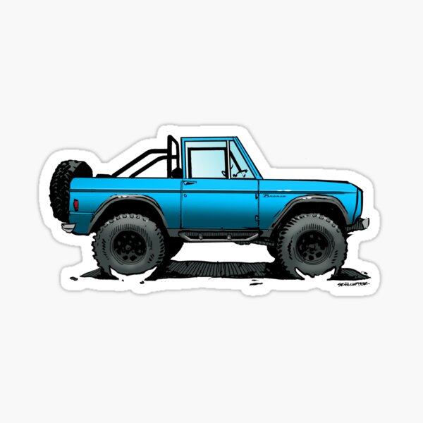 Bronco - Topless Blue Sticker