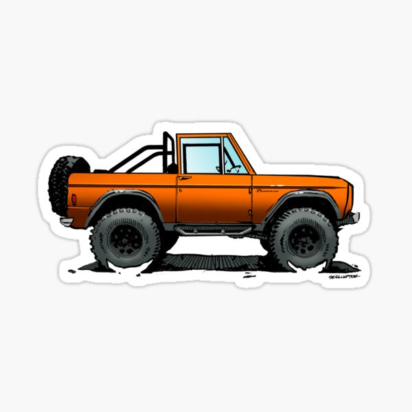 Bronco - Topless Orange Sticker