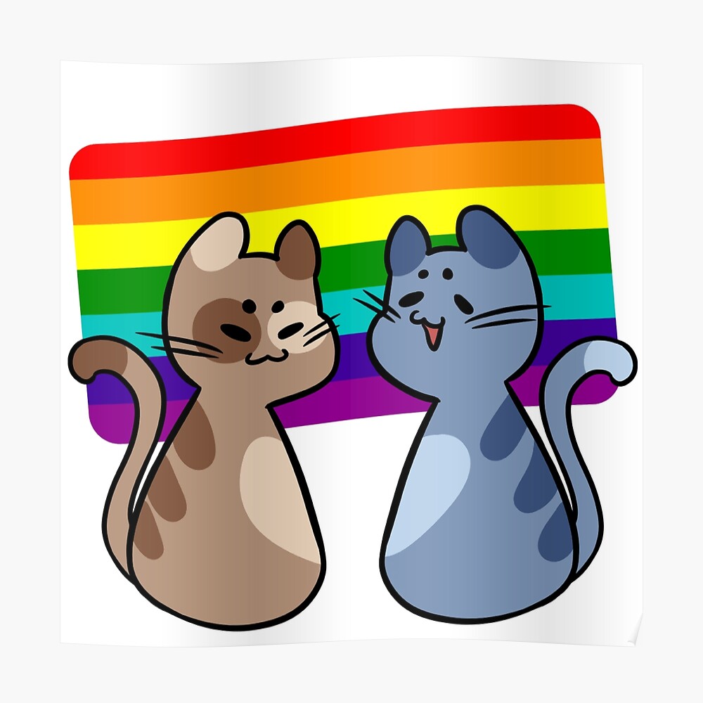 Rainbow Gay Flag Cats Poster By Queer Konsta Redbubble