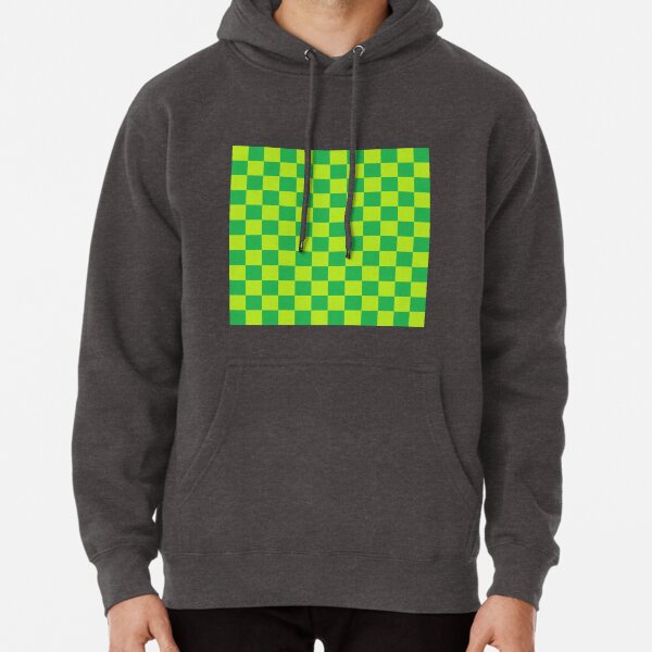 Green and outlet black checkered hoodie