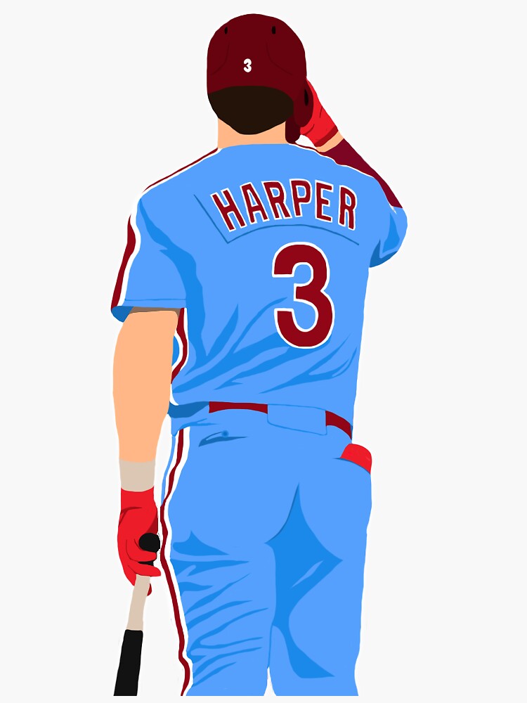 "bryce harper phillies retro jersey" Sticker for Sale by emorel | Redbubble