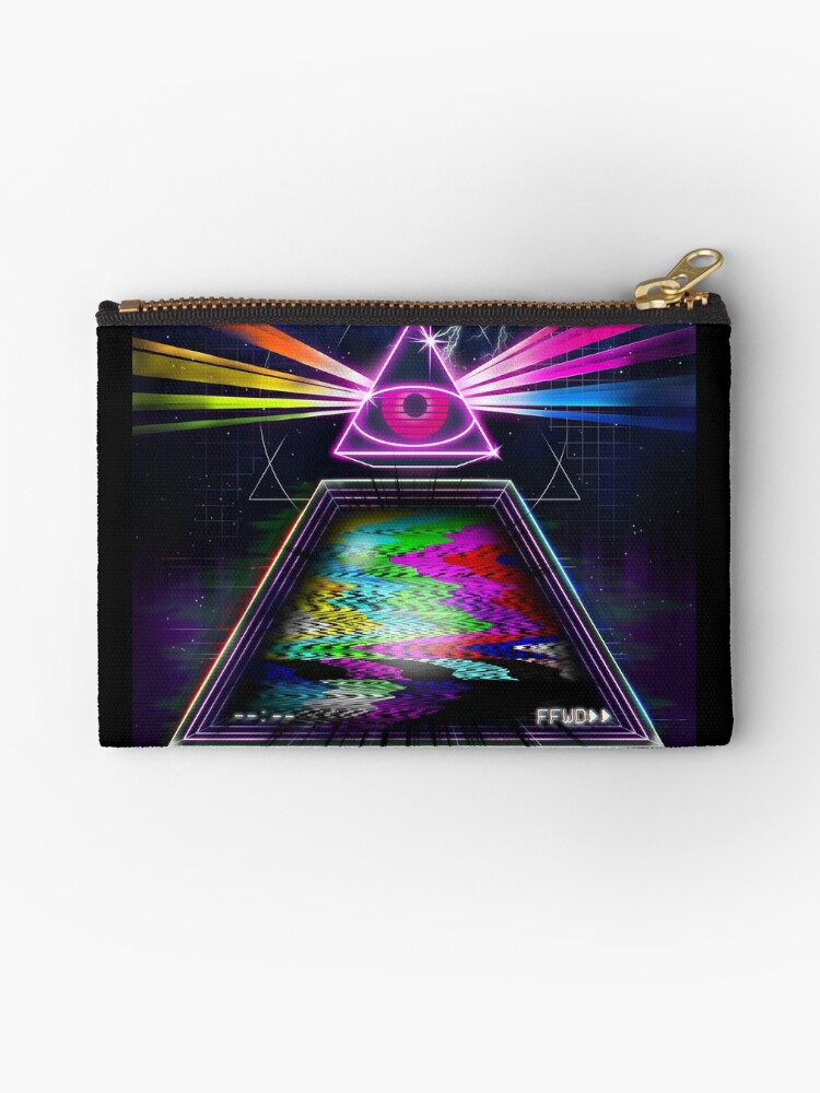 Thumbnail 1 of 4, Zipper Pouch, Static Intelligence - VHS 80s Retro Glitch designed and sold by forge22.