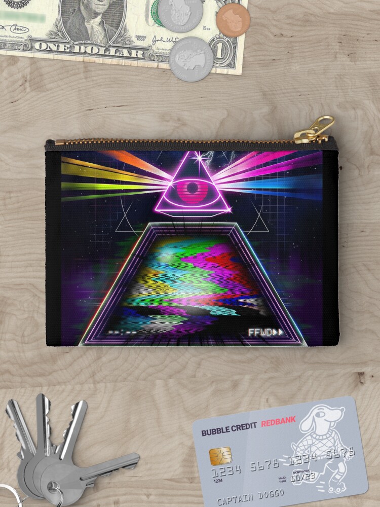 Thumbnail 3 of 4, Zipper Pouch, Static Intelligence - VHS 80s Retro Glitch designed and sold by forge22.