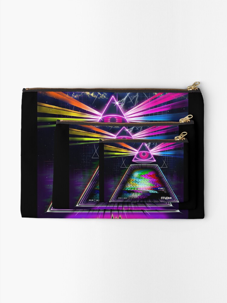 Thumbnail 2 of 4, Zipper Pouch, Static Intelligence - VHS 80s Retro Glitch designed and sold by forge22.