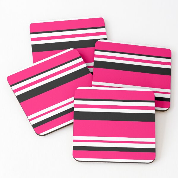 Item preview, Pink Black White Horizontal Stripes designed and sold by wordznart.