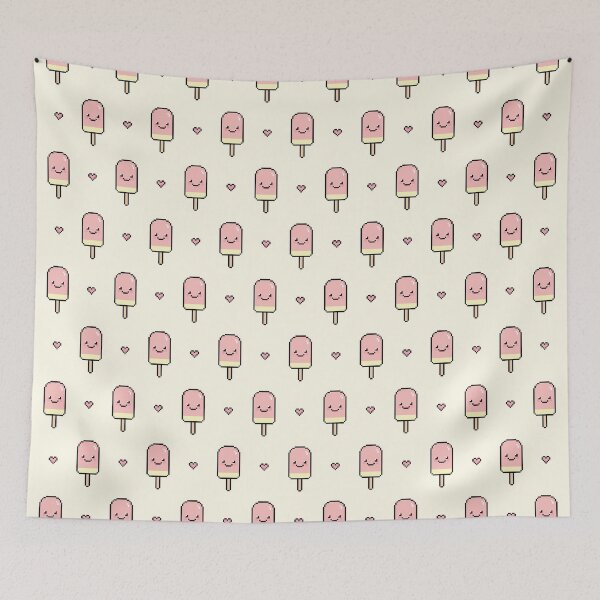 Item preview, Strawberry Lemonade Popsicle Pattern designed and sold by lilpeachypixels.