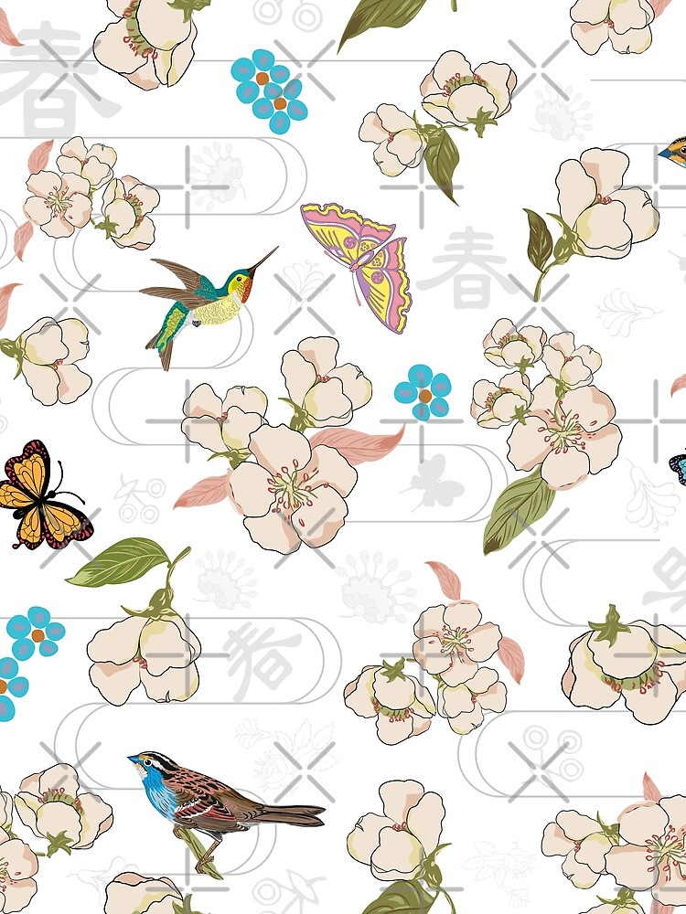 Thumbnail 3 of 3, Scarf, Spring Flower Garden pattern designed and sold by LizzyizzyDesign.