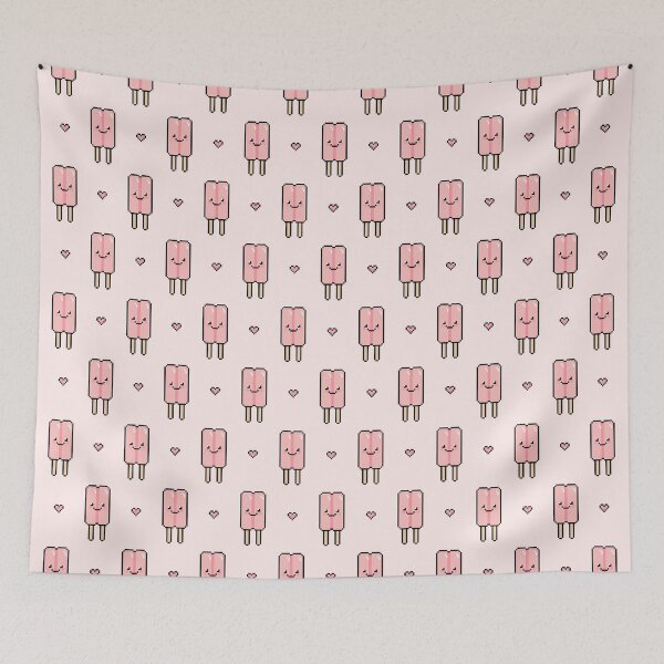 Item preview, Two-Stick Strawberry Popsicle Pattern designed and sold by lilpeachypixels.