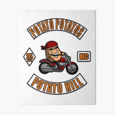 Potato Potatos MC - 3 Piece Motorcycle Club Patch Art Board Print