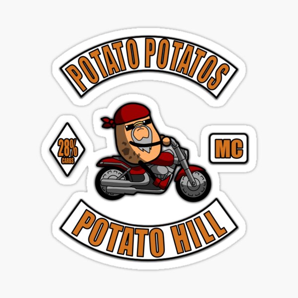 Potato Potatos MC - 3 Piece Motorcycle Club Patch Sticker