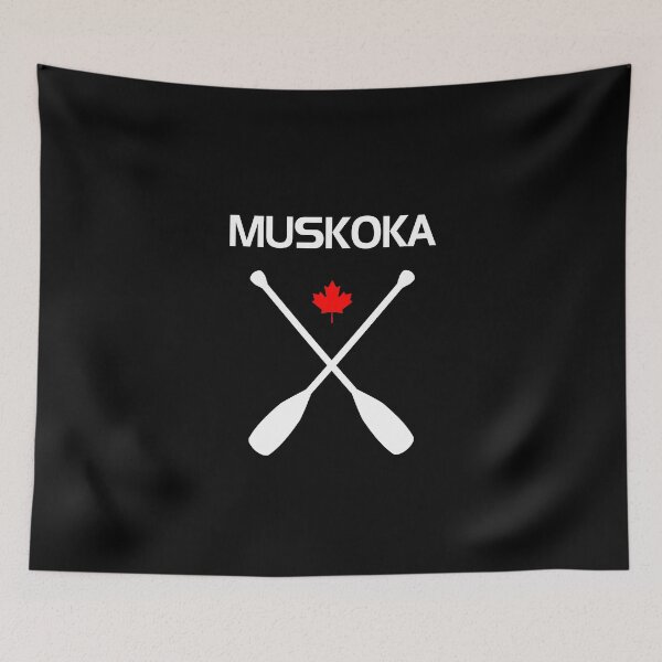 Item preview, Muskoka Canada Crossed Paddle Oars Maple Leaf Dark Color designed and sold by TinyStarCanada.