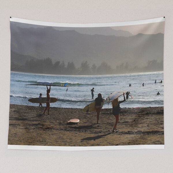 Item preview, Evening Surfers at Hanalei Bay designed and sold by Catherine Sherman.