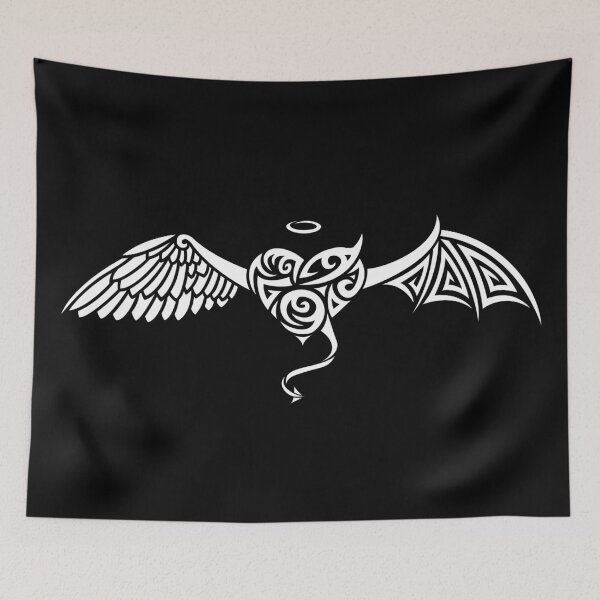 Item preview, Good bad heart tribal white designed and sold by BlackoutPhotos.