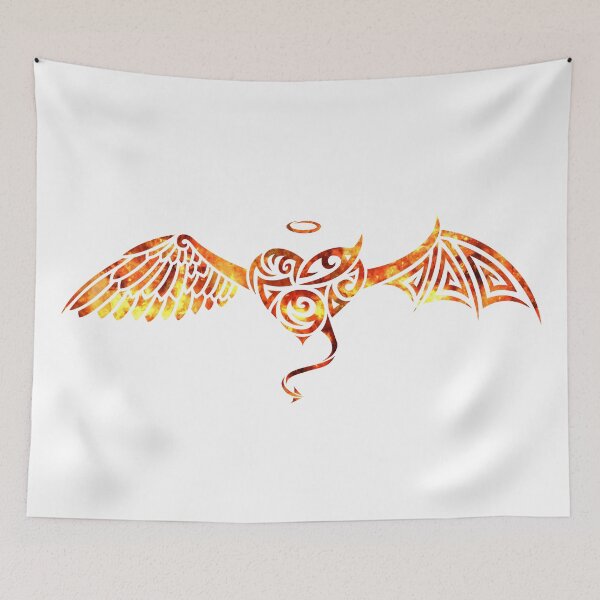 Item preview, Good bad heart tribal flames white designed and sold by BlackoutPhotos.