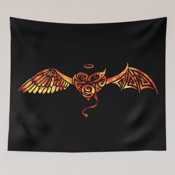 Item preview, Good bad heart tribal flames black designed and sold by BlackoutPhotos.