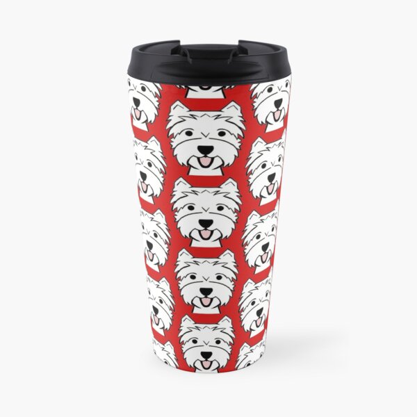West Highland Terrier - Westies - Westie dogs - red background Westie dog breed Travel Mug