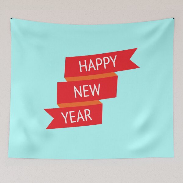 Item preview, HAPPY NEW YEAR red banner designed and sold by thetypographer.