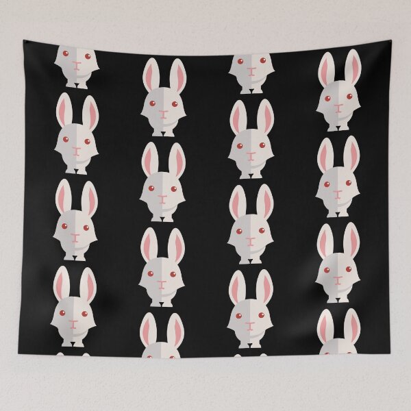 Item preview, White rabbit with pink ears designed and sold by thetypographer.