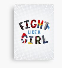 Fight Like a Girl Superheroes Canvas Print
