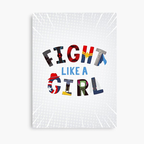 Fight Like a Girl Superheroes Canvas Print