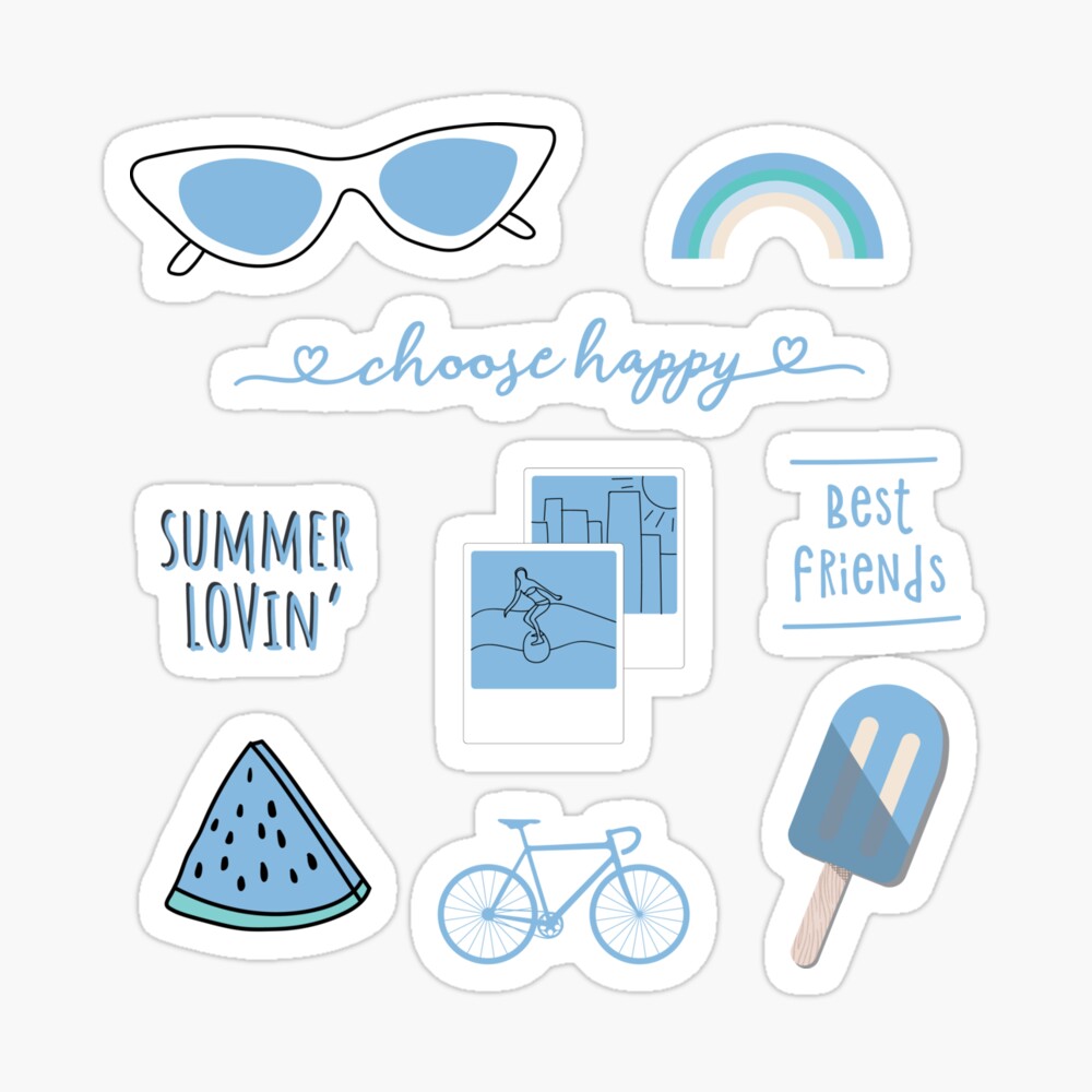 light blue sticker pack photographic print by the goods redbubble