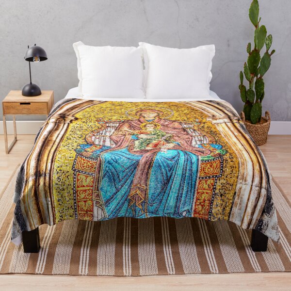 Item preview, Golden Mosaic of Mary and Jesus on a Wall in Taromina, Sicily designed and sold by Jon Shore.