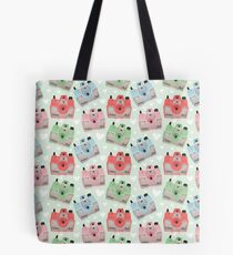 Vintage Camera Pattern - Green Tote Bag