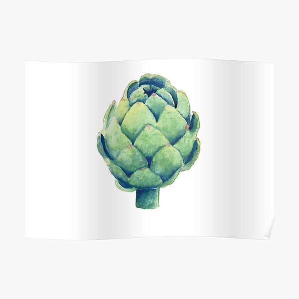 Artichoke in watercolor Poster