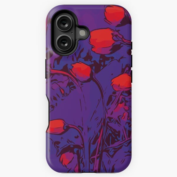 Gänseblümchen rot / lila Blumenkunst iPhone Robuste Hülle