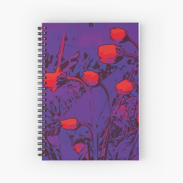 Gänseblümchen rot / lila Blumenkunst Spiralblock