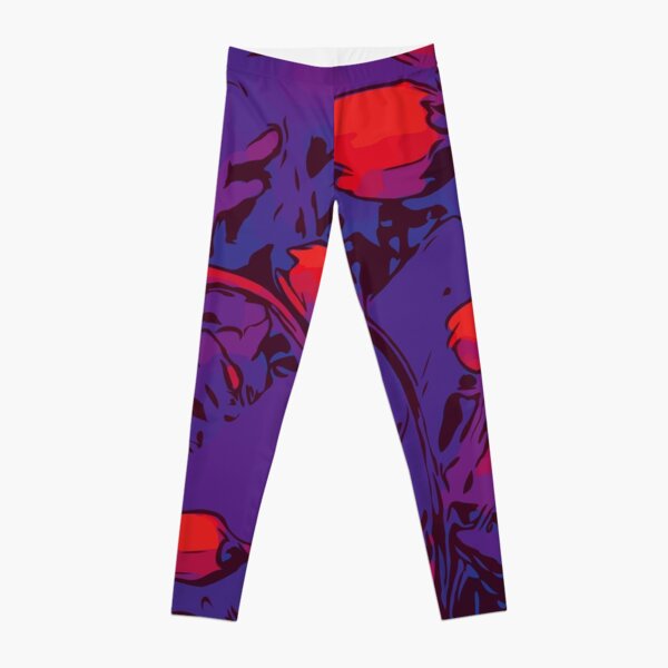 Gänseblümchen rot / lila Blumenkunst Leggings