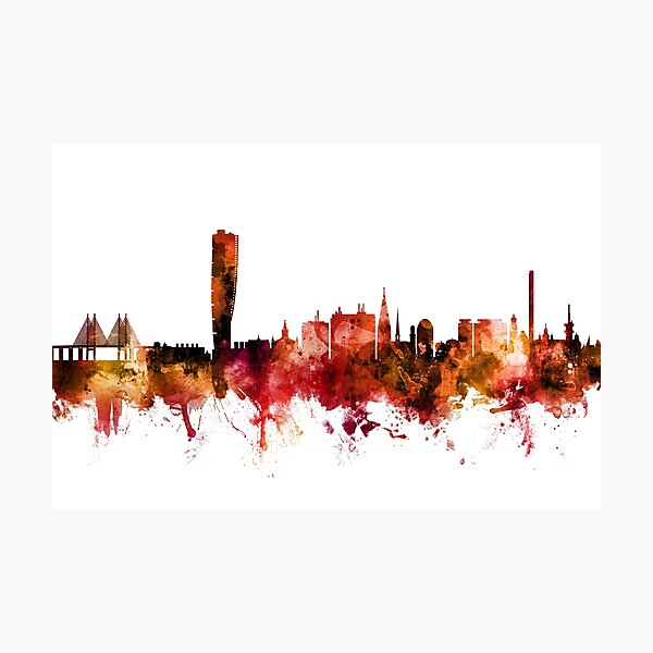 Item preview, Malmo Sweden Skyline designed and sold by ArtPrints.