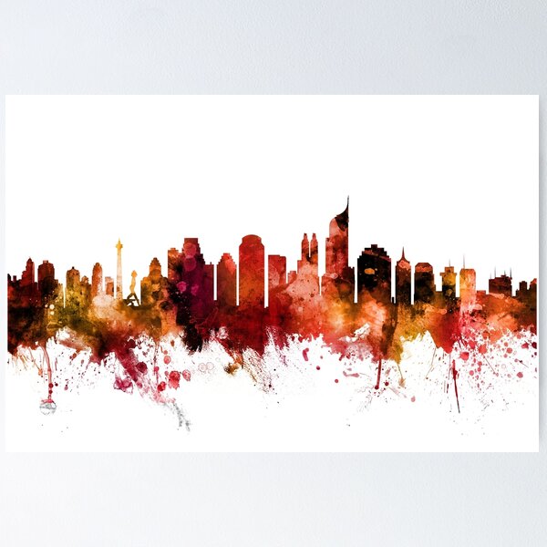 Item preview, Jakarta Skyline Indonesia designed and sold by ArtPrints.