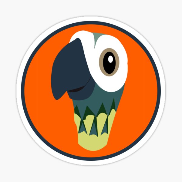 Vista previa del artículo con la obra «Loro - Fondo Naranja», diseñado y vendido por BrambleBox.