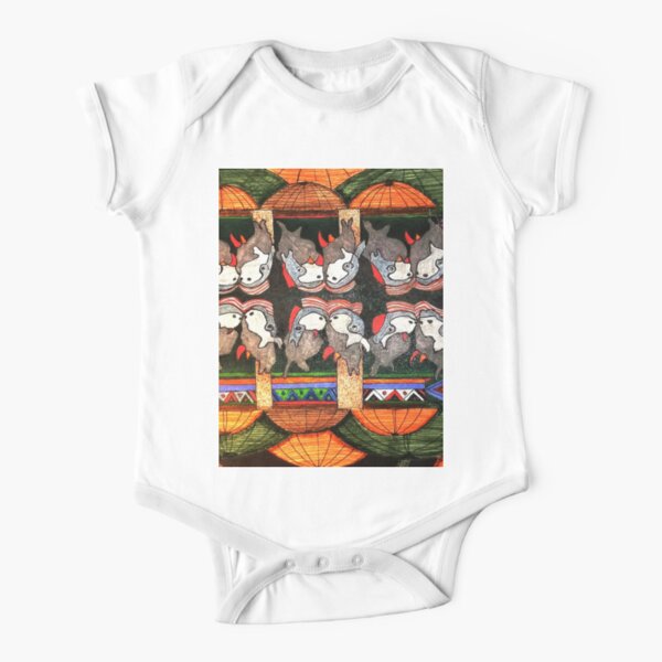 Africa - Rhythm of Africa Series- Rhinos Short Sleeve Baby One-Piece