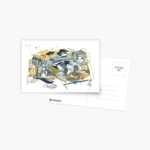 Aquarelle bleu et jaune de Naple n°8 Carte postale