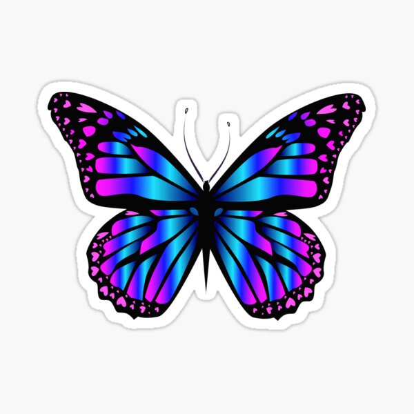 Tiny Blue and Purple Butterfly Glitter Sticker – The Regal Find