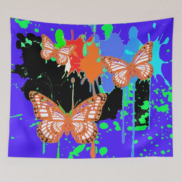 Item preview, MONARCH BUTTERFLIES PURPLE-GREEN SPLASHES designed and sold by sharlesart.