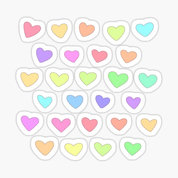 Candy Heart Doodles Sticker