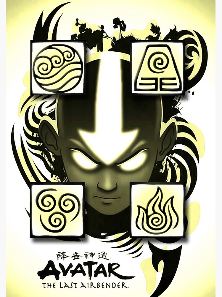 "Avatar the Last Airbender Elements Yellow" Spiral Notebook by