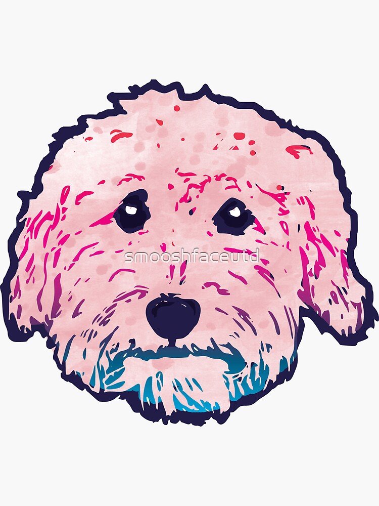 Cute, Labradoodle Dog Stickers, Vinyl Stickers for Water Bottle