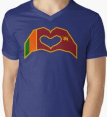 We Heart Sri Lanka Patriot Flag Series V-Neck T-Shirt