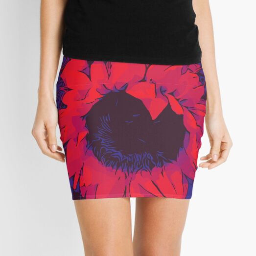 Rote Sonnenblumen Blumenposter WelikeFlowers Minirock