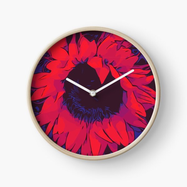 Rote Sonnenblumen Blumenposter WelikeFlowers Uhr