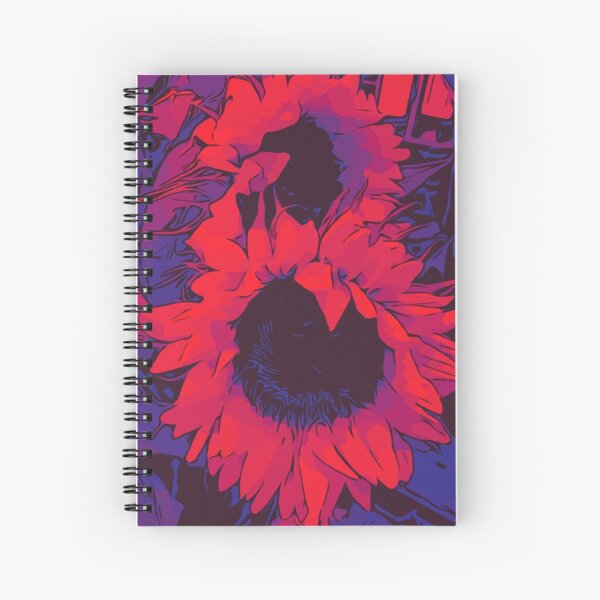 Rote Sonnenblumen Blumenposter WelikeFlowers Spiralblock